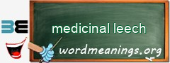 WordMeaning blackboard for medicinal leech
